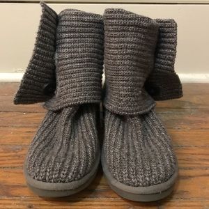 UGG Classic Cardy II Knit Boot, Size 8 M - Grey